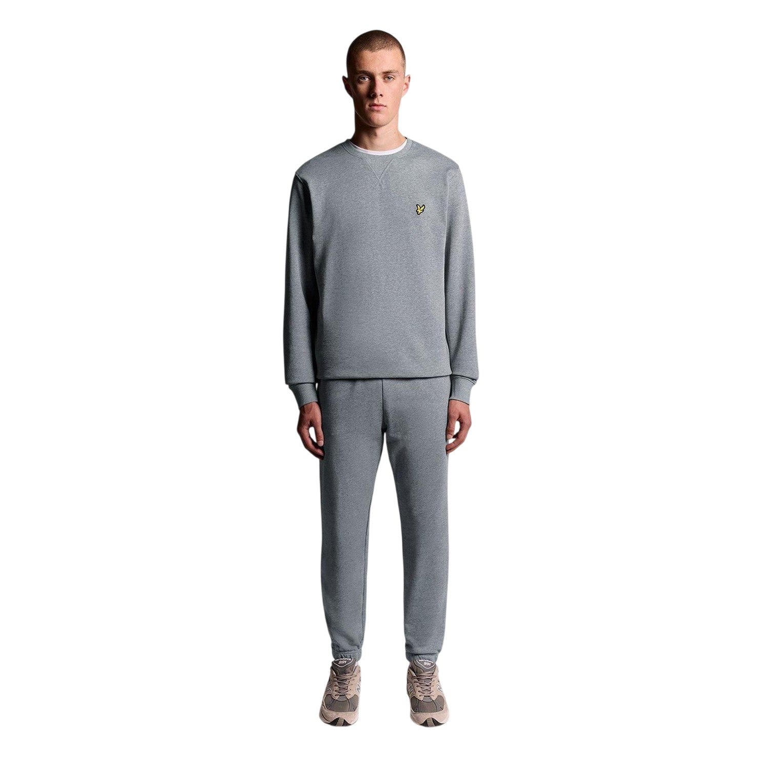Grey Marl - Side - Lyle & Scott Mens Crew Neck Relaxed Fit Sweatshirt