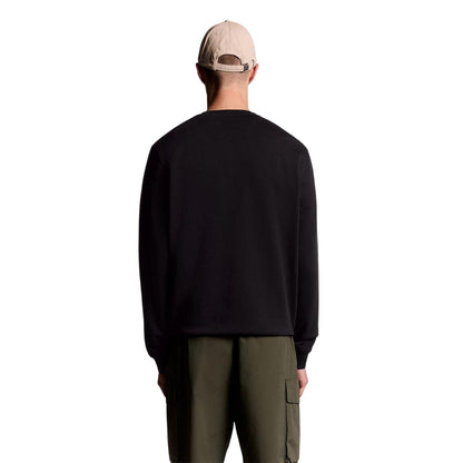 Jet Black - Back - Lyle & Scott Mens Crew Neck Relaxed Fit Sweatshirt