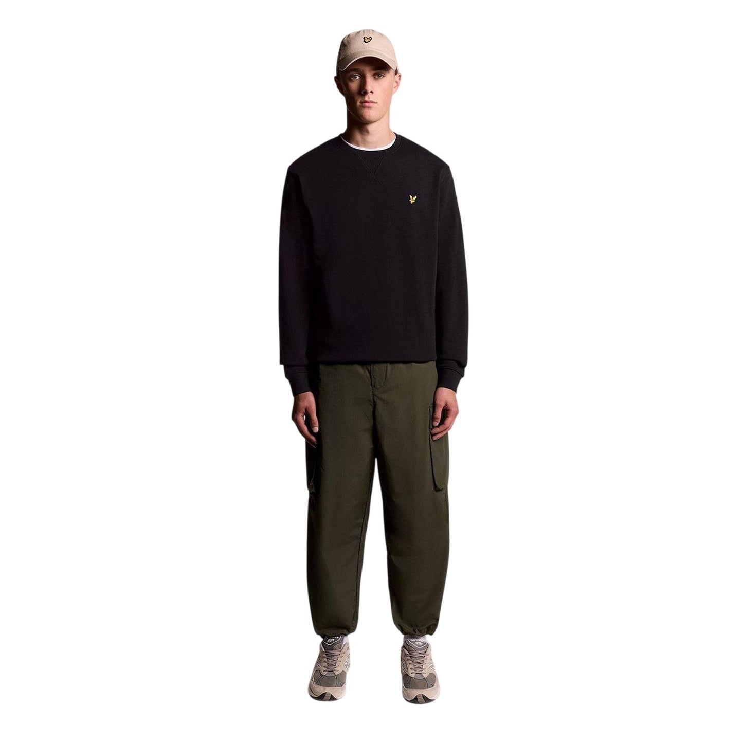 Jet Black - Side - Lyle & Scott Mens Crew Neck Relaxed Fit Sweatshirt