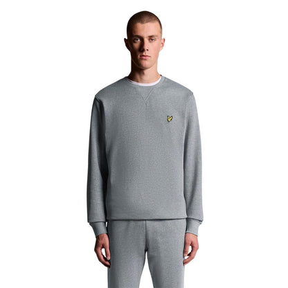 Grey Marl - Front - Lyle & Scott Mens Crew Neck Relaxed Fit Sweatshirt