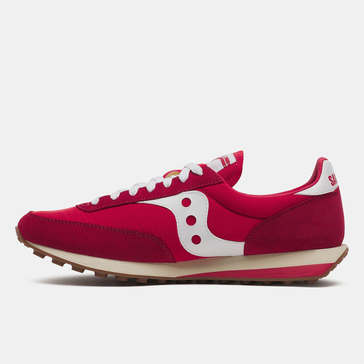 Red-White - Side - Saucony Unisex Adult 80 Suede Trainers