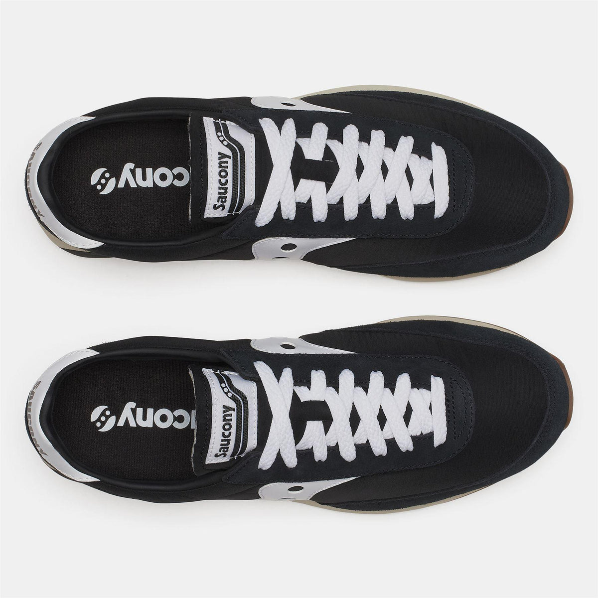 Black-White - Front - Saucony Unisex Adult 80 Suede Trainers