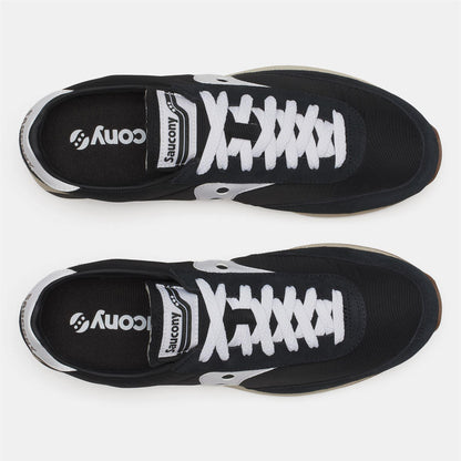Black-White - Front - Saucony Unisex Adult 80 Suede Trainers
