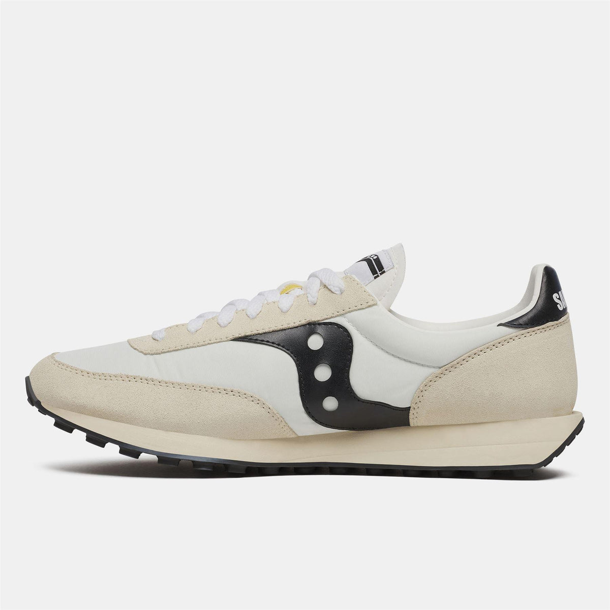 White-Black - Side - Saucony Unisex Adult 80 Suede Trainers