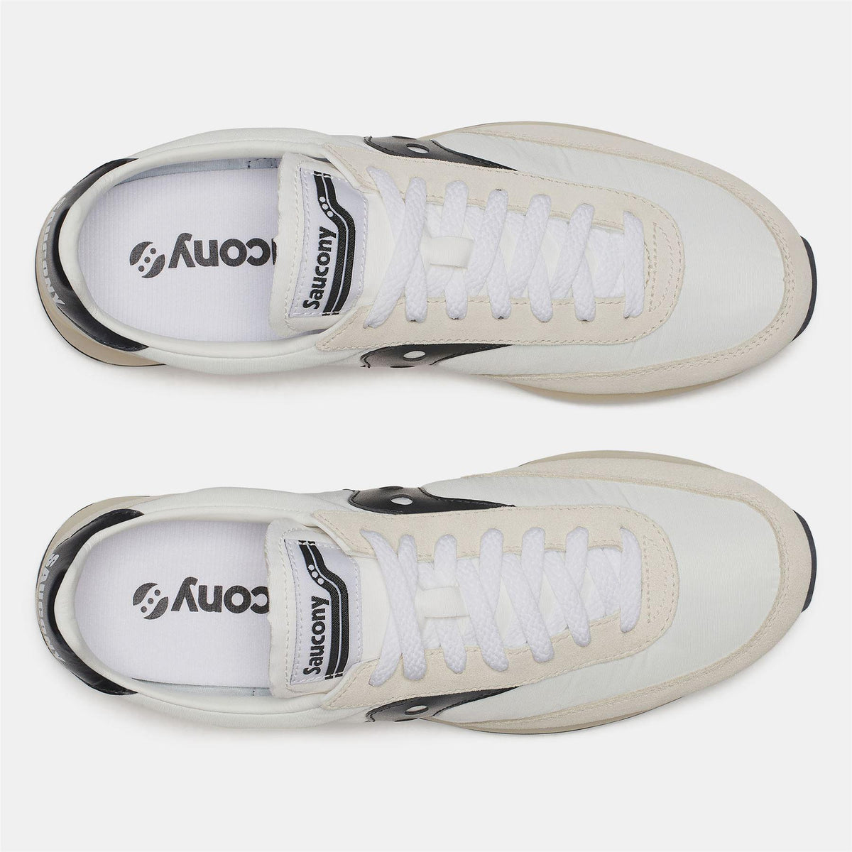 White-Black - Pack Shot - Saucony Unisex Adult 80 Suede Trainers