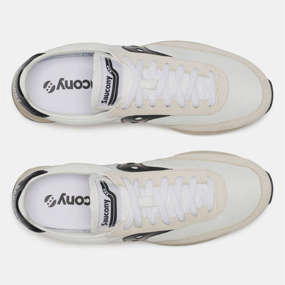 White-Black - Pack Shot - Saucony Unisex Adult 80 Suede Trainers