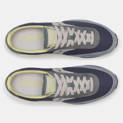 Navy - Pack Shot - Saucony Unisex Adult 80 Suede Trainers