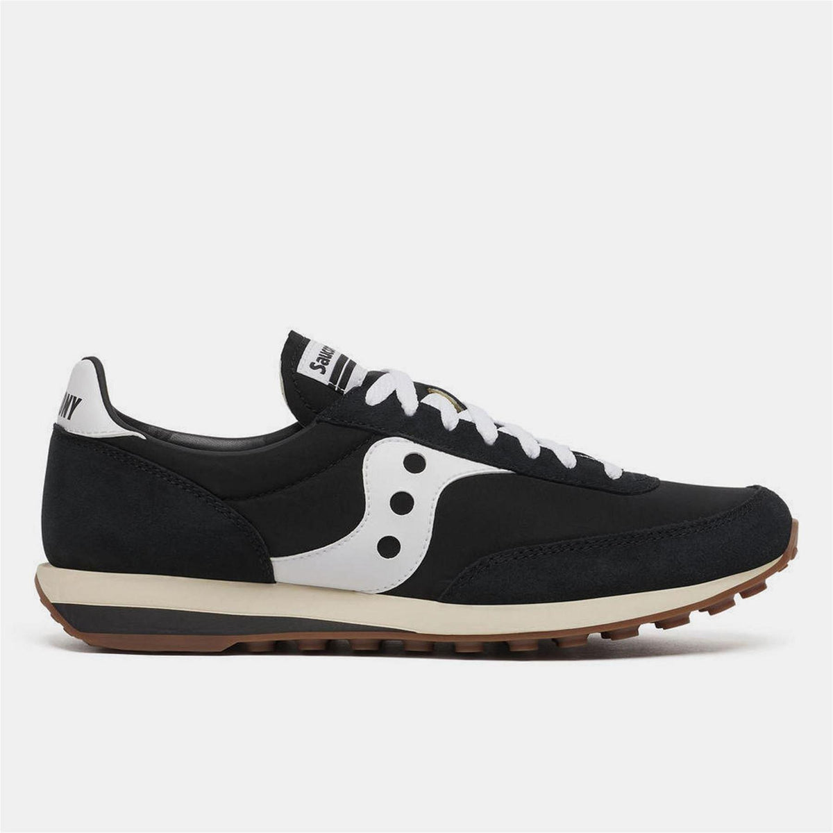 Black-White - Side - Saucony Unisex Adult 80 Suede Trainers