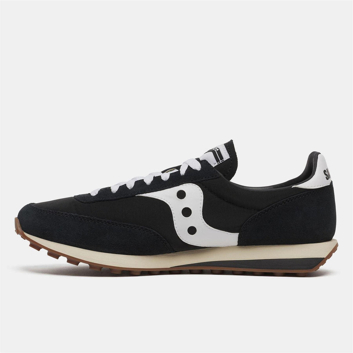Black-White - Pack Shot - Saucony Unisex Adult 80 Suede Trainers