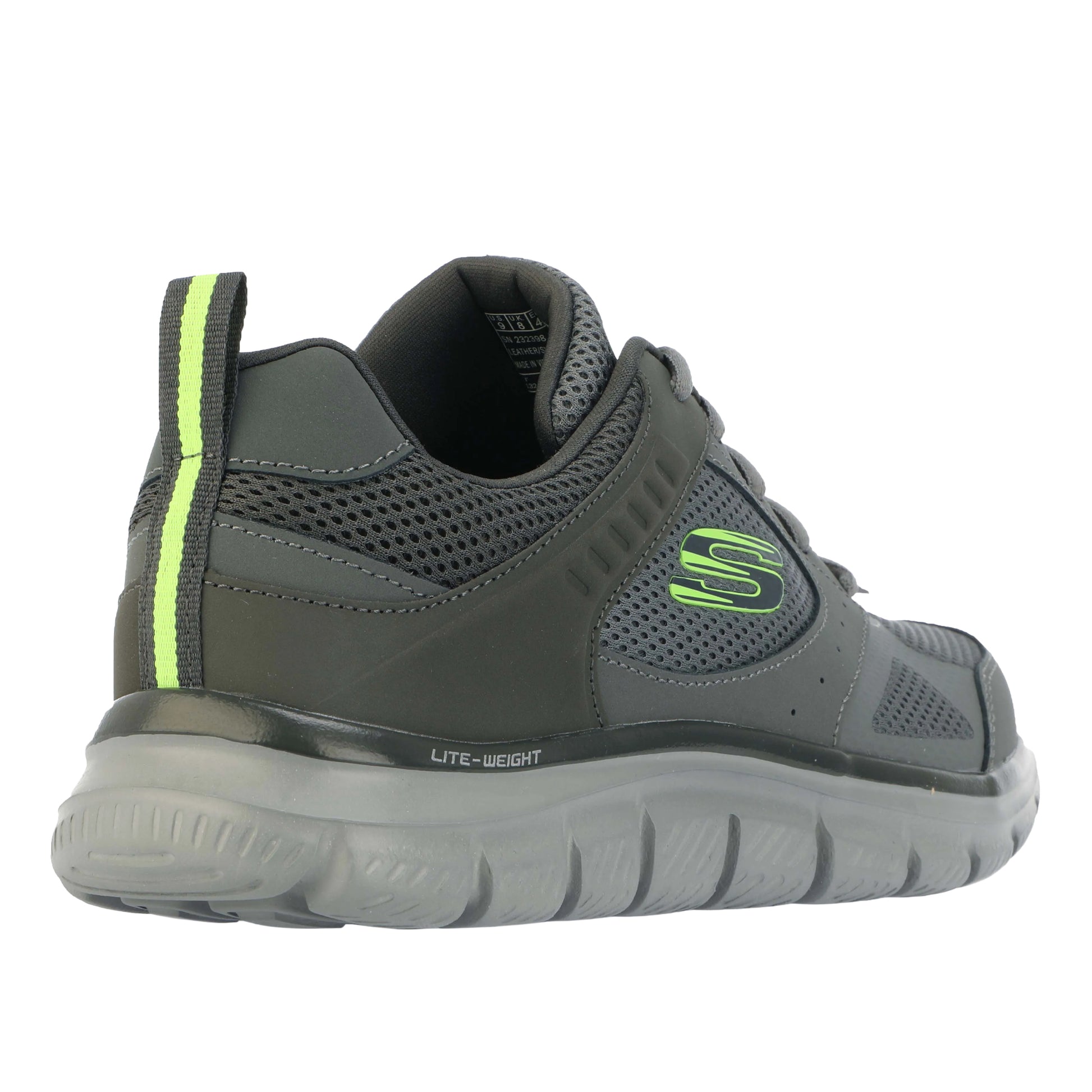 Charcoal - Back - Skechers Mens Track Syntac Coated Leather Trainers