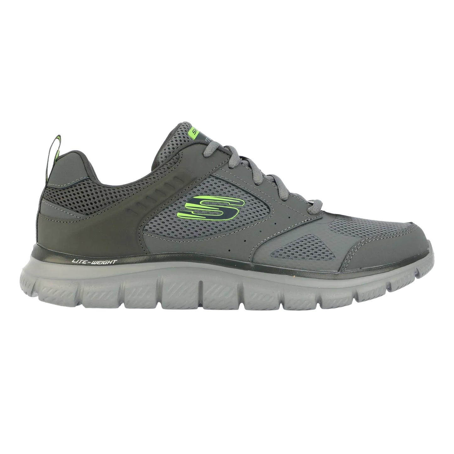 Charcoal - Side - Skechers Mens Track Syntac Coated Leather Trainers