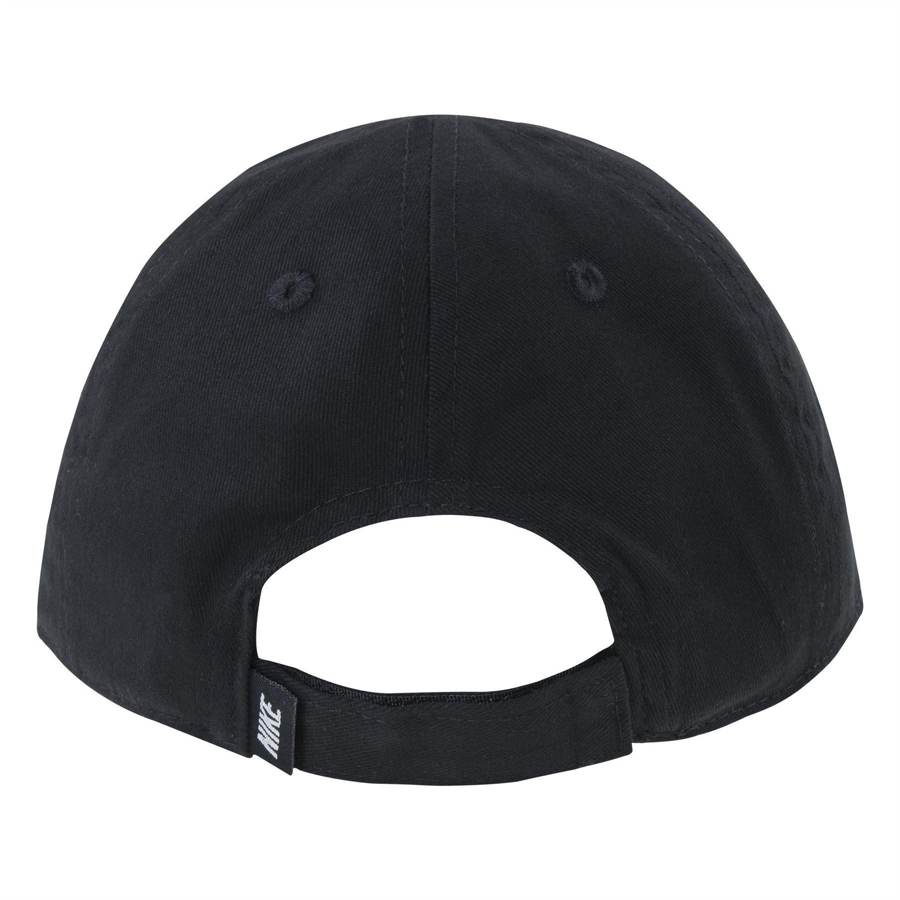 Black - Back - Nike Childrens-Kids Heritage Logo Brushed Cotton Twill Baseball Cap