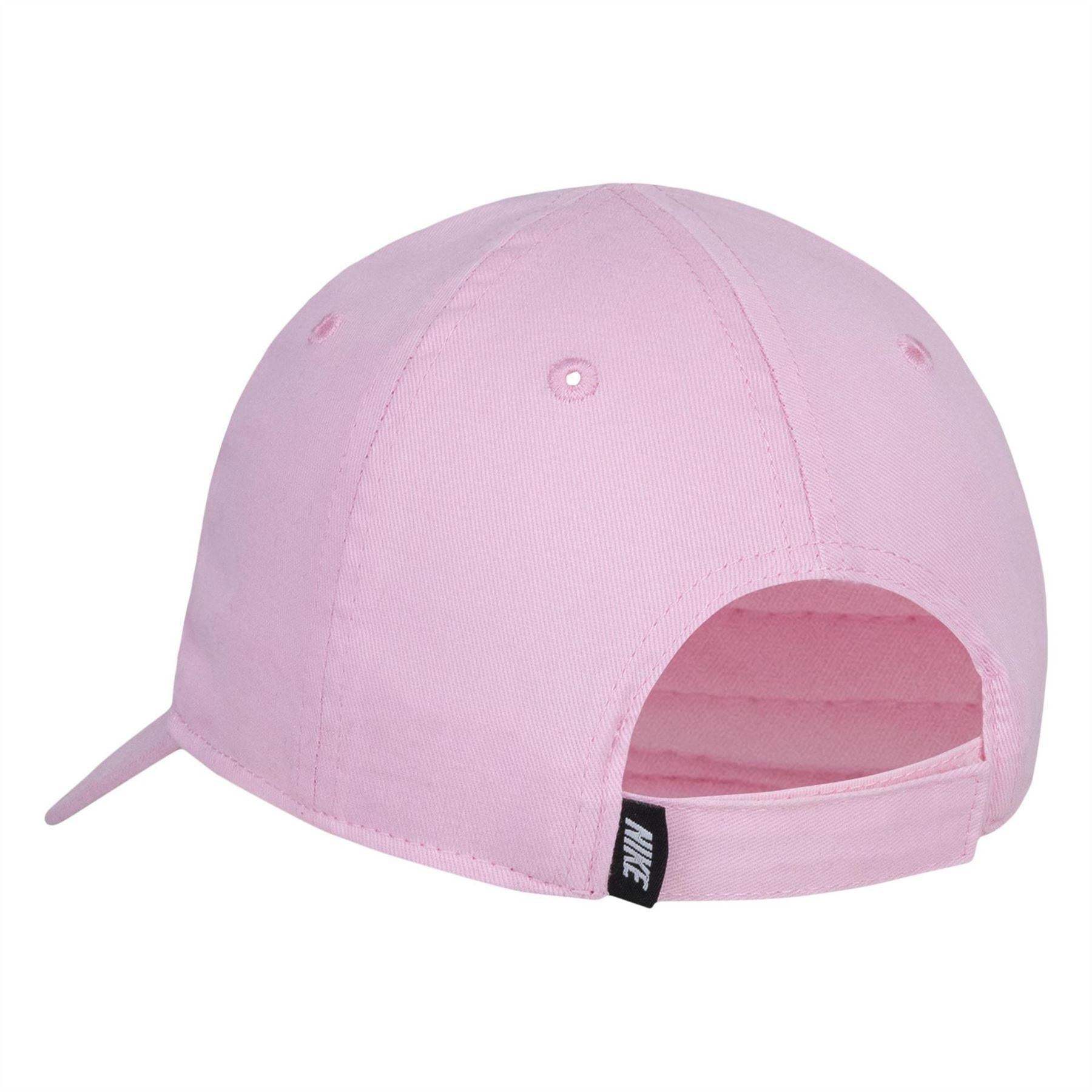 Pink - Back - Nike Childrens-Kids Heritage Logo Brushed Cotton Twill Baseball Cap