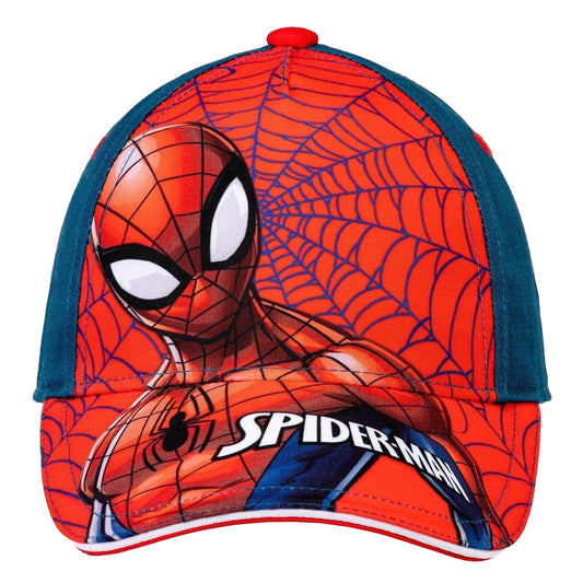 Red - Front - Spider-Man Childrens-Kids Curved Peak Baseball Cap