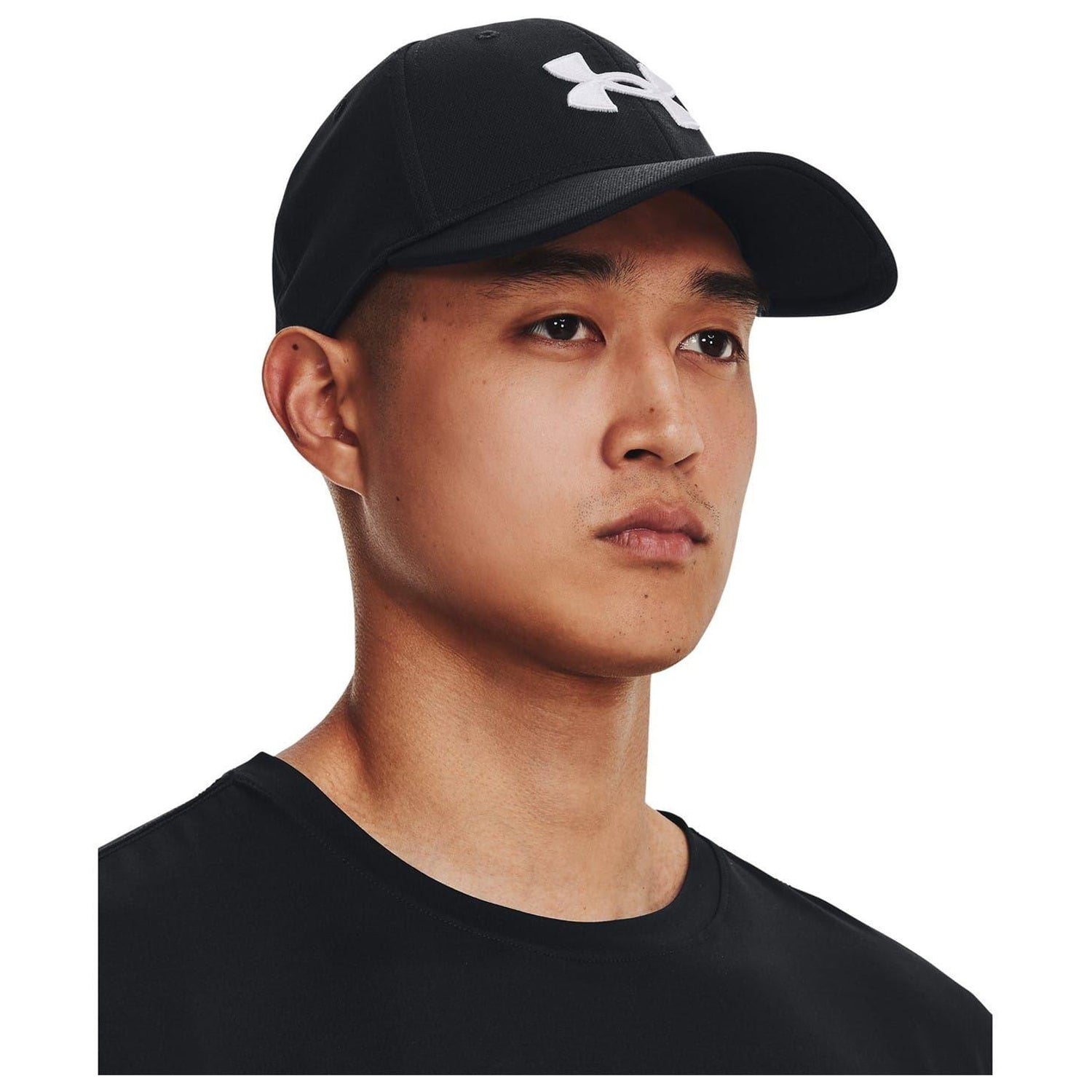 Black-White - Side - Under Armour Mens Blitzing Cap
