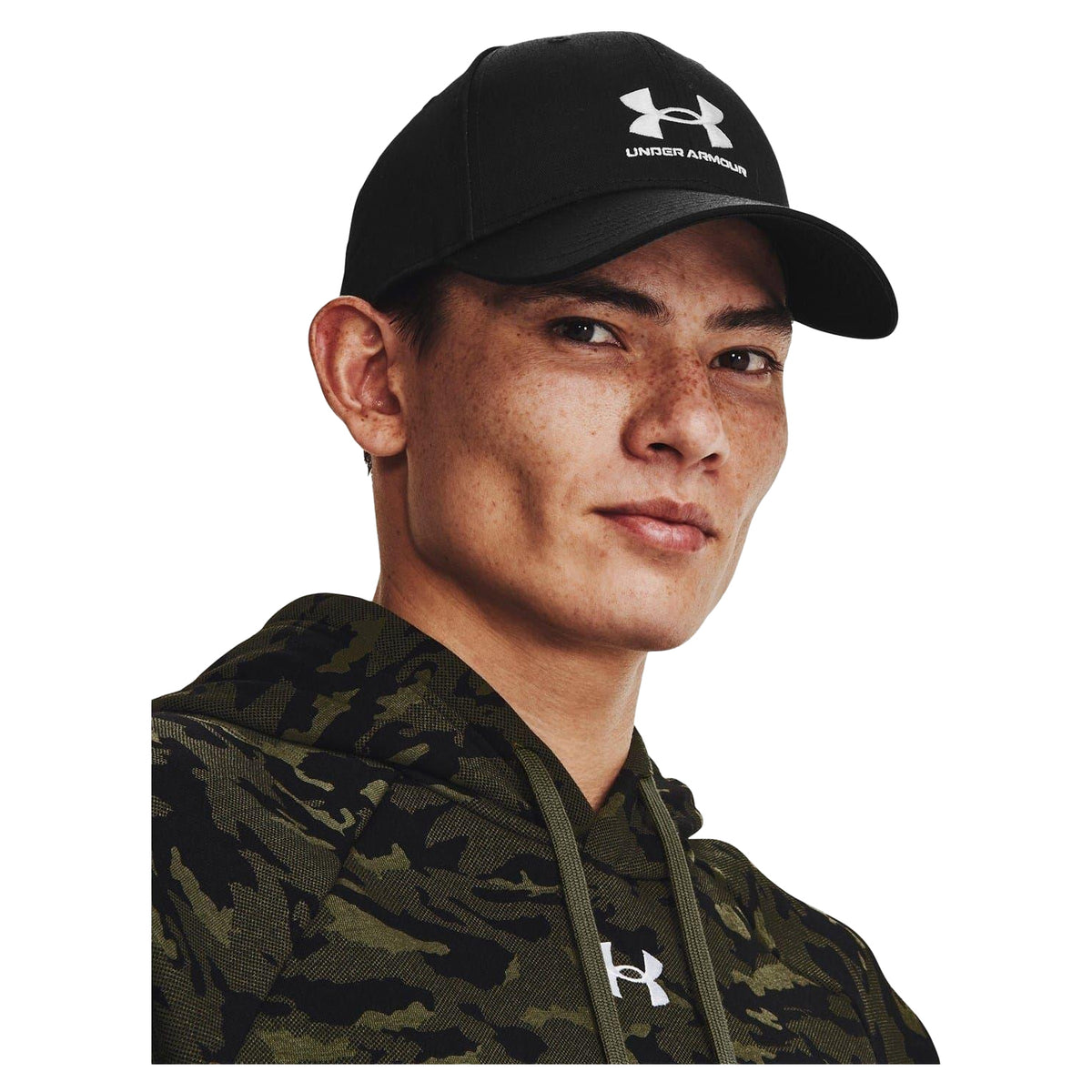 Black - Side - Under Armour Mens Lockup Dad Hat