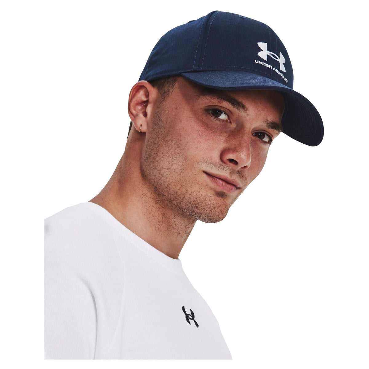 Navy - Side - Under Armour Mens Lockup Dad Hat