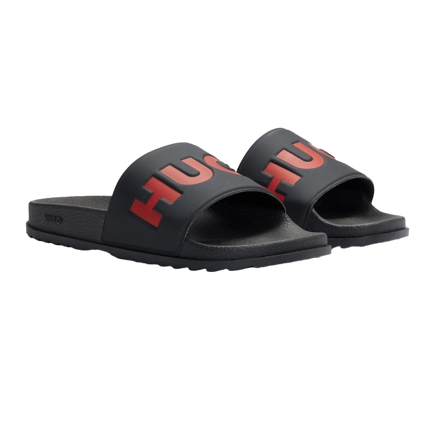 Black - Back - Hugo Womens-Ladies Open Toe Flat Slides