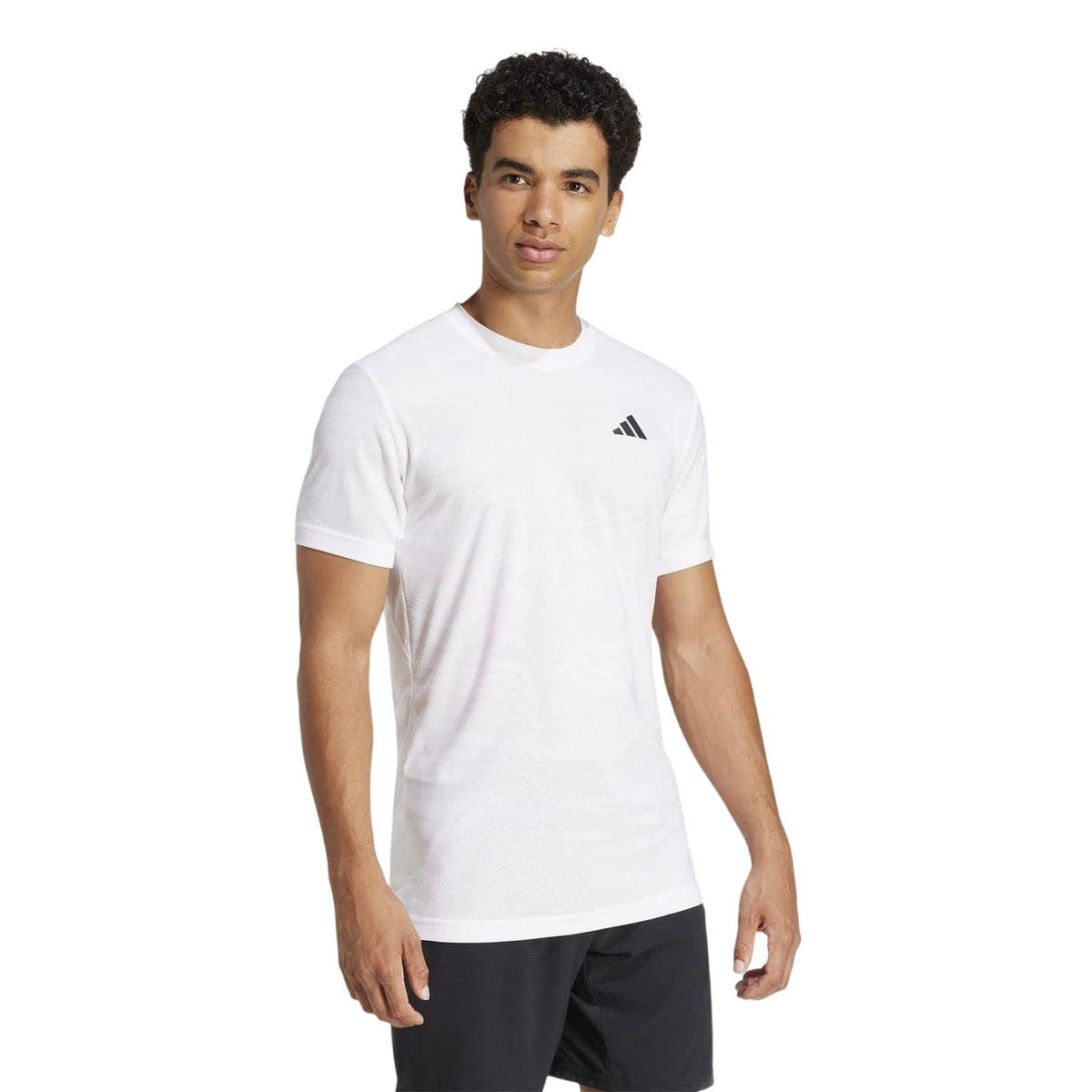 White - Side - Adidas Mens Pro Climacool Tennis T-Shirt