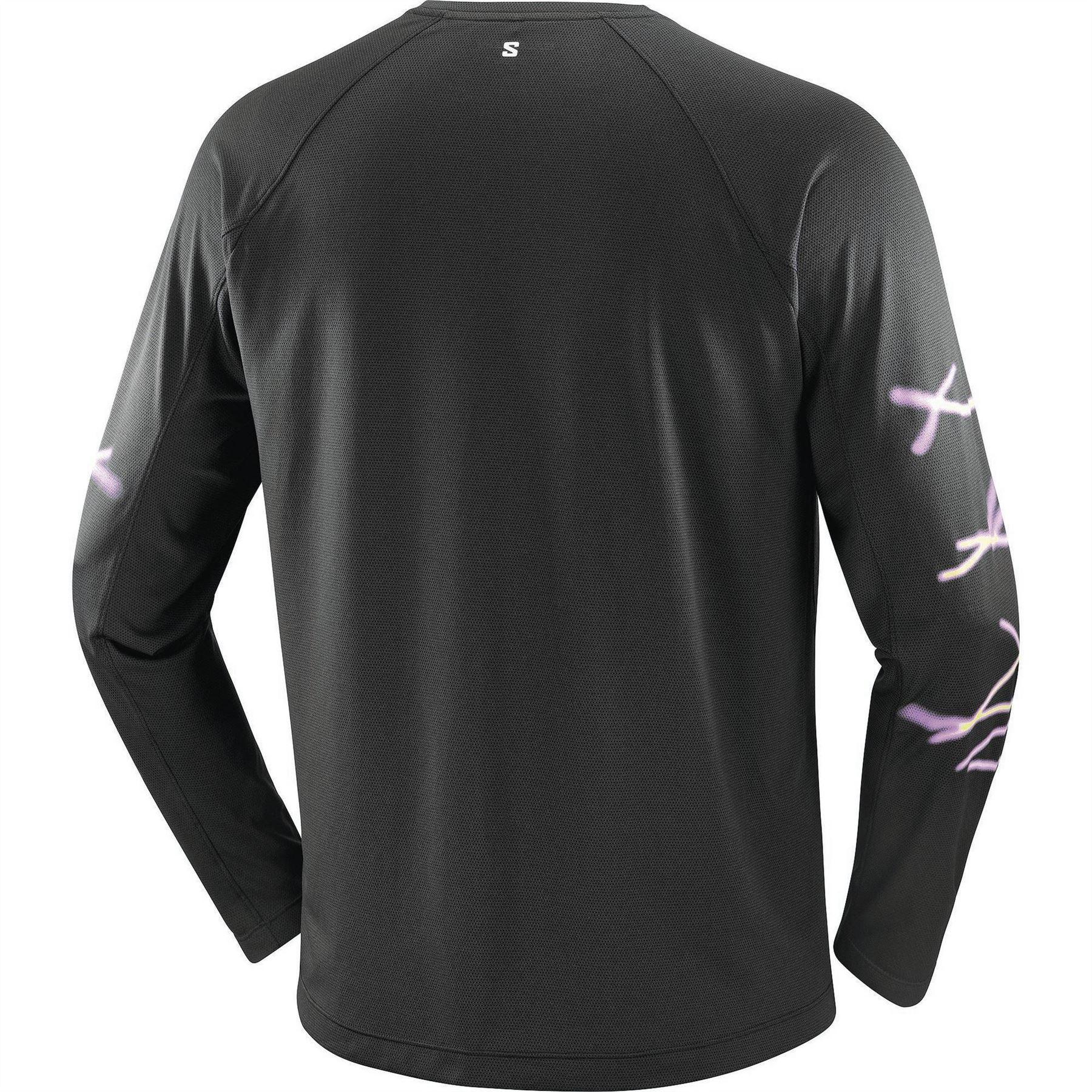 Black - Back - Salomon Mens Core Graphic Print Regular Long-Sleeved T-Shirt
