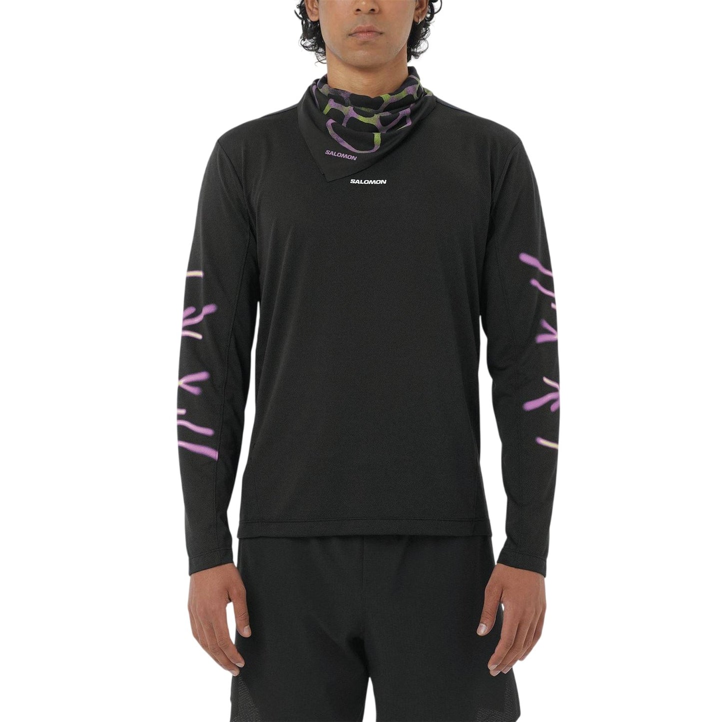 Black - Side - Salomon Mens Core Graphic Print Regular Long-Sleeved T-Shirt