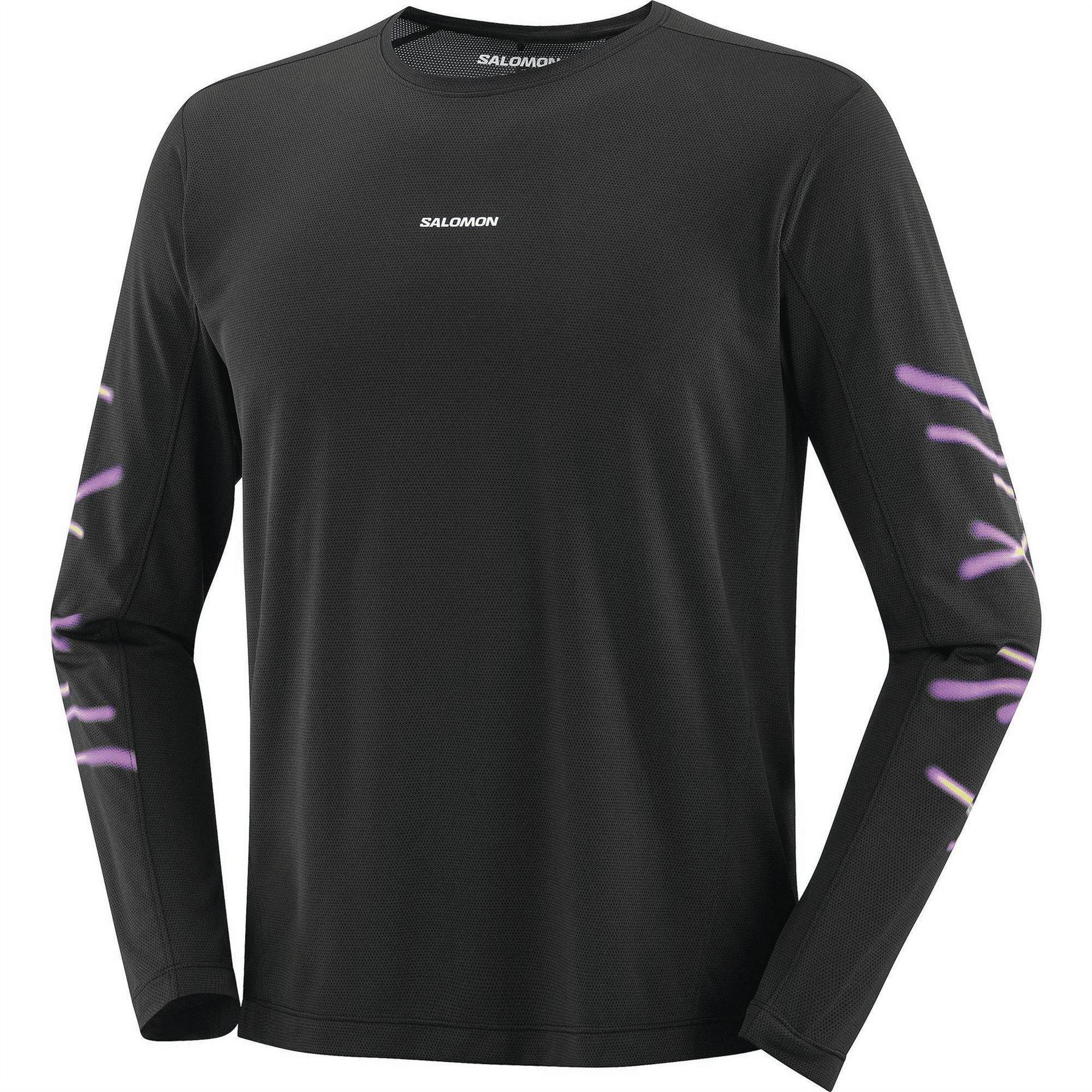 Black - Front - Salomon Mens Core Graphic Print Regular Long-Sleeved T-Shirt