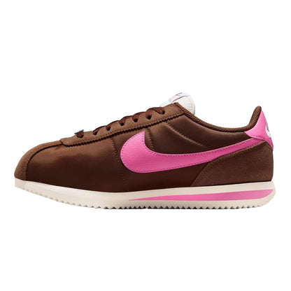 Brown-Pink - Side - Nike Womens-Ladies Cortez Suede Trainers