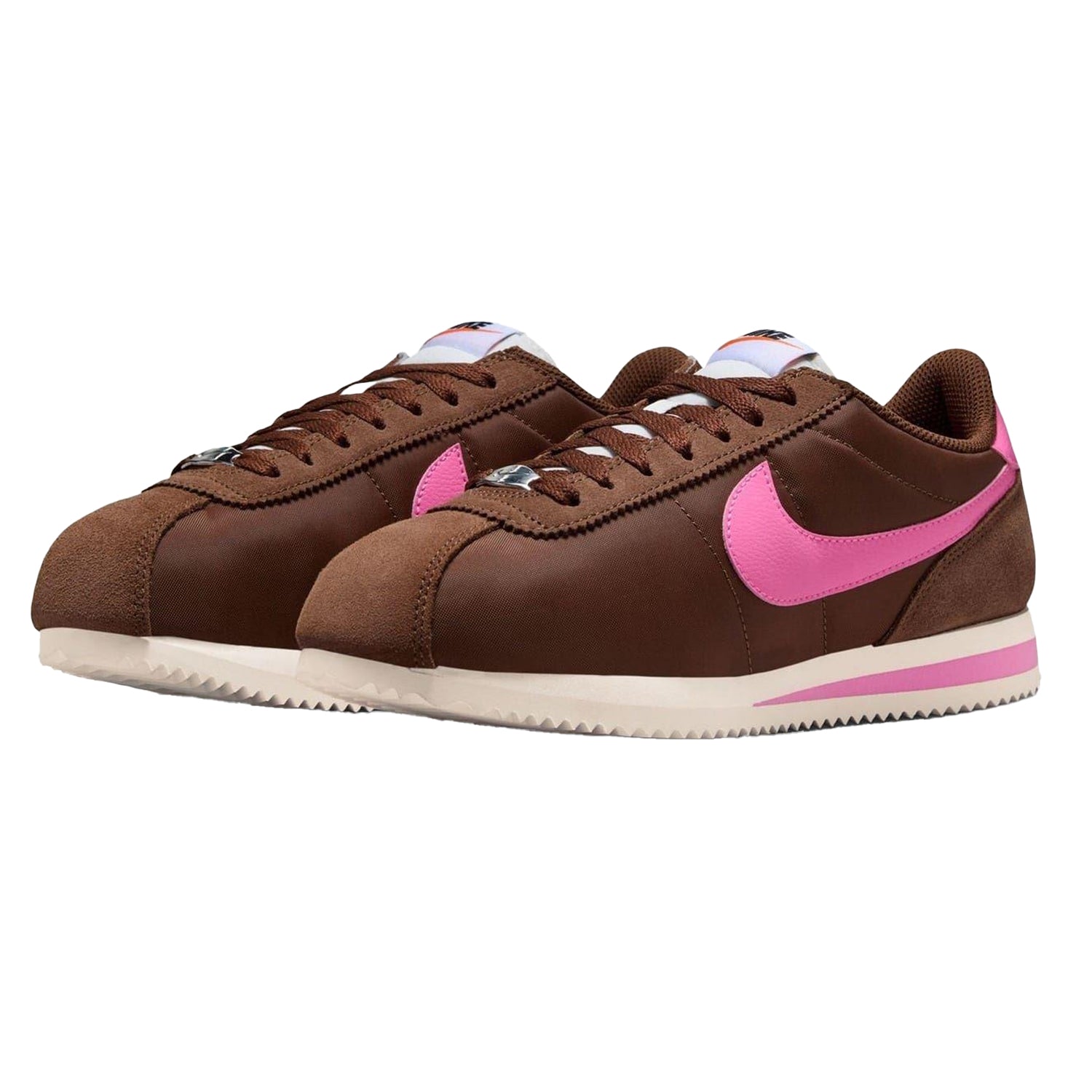 Brown-Pink - Lifestyle - Nike Womens-Ladies Cortez Suede Trainers