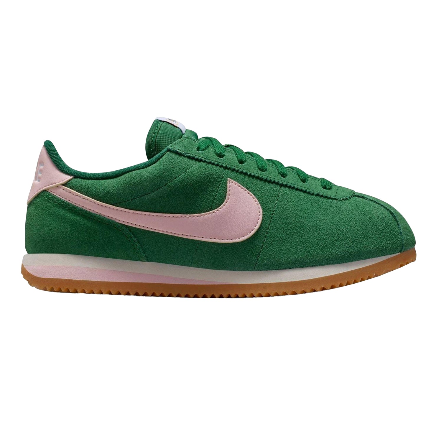Green-Pink - Front - Nike Womens-Ladies Cortez Suede Trainers
