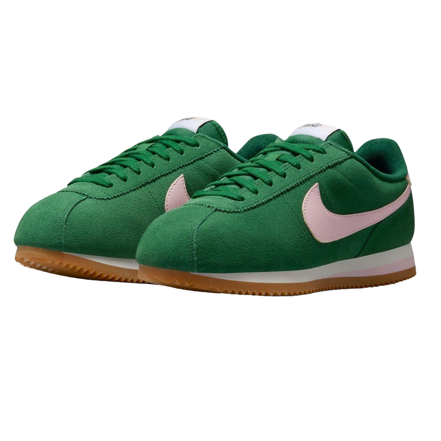 Green-Pink - Lifestyle - Nike Womens-Ladies Cortez Suede Trainers