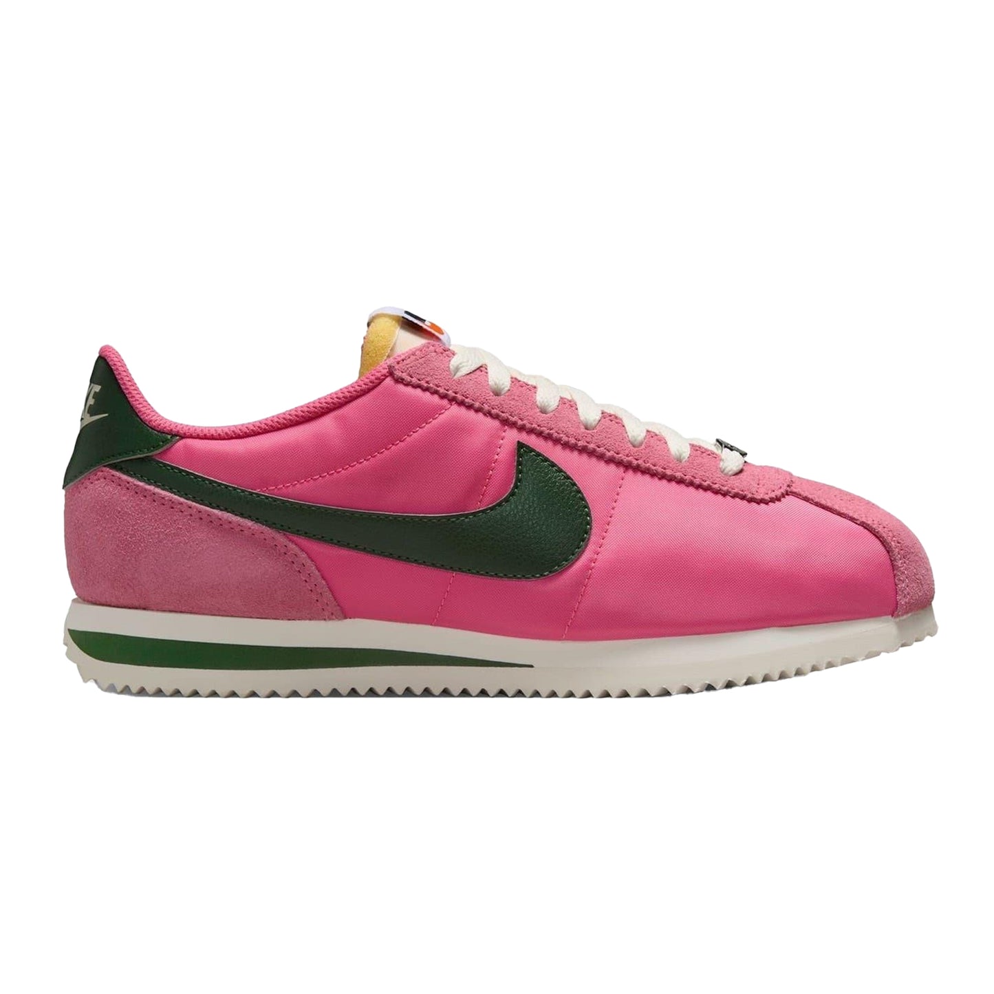 Pink-Green - Front - Nike Womens-Ladies Cortez Suede Trainers