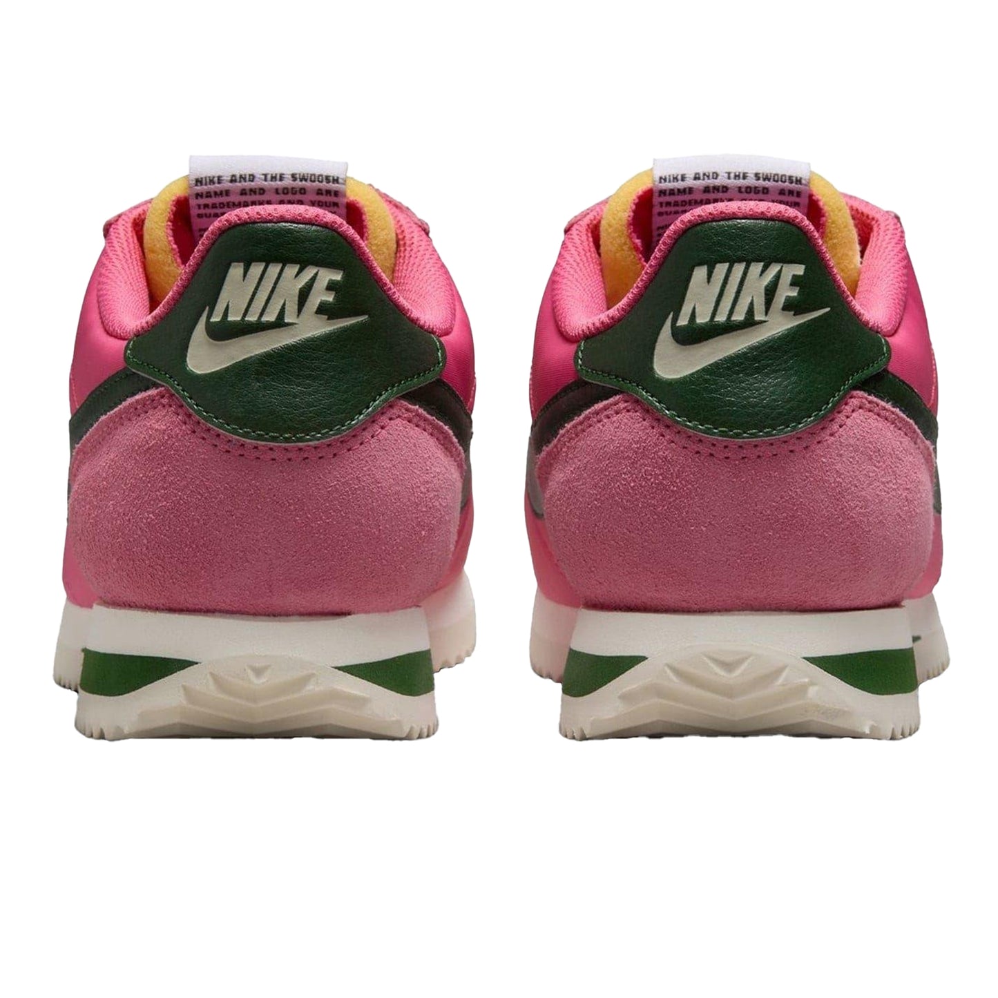 Pink-Green - Back - Nike Womens-Ladies Cortez Suede Trainers