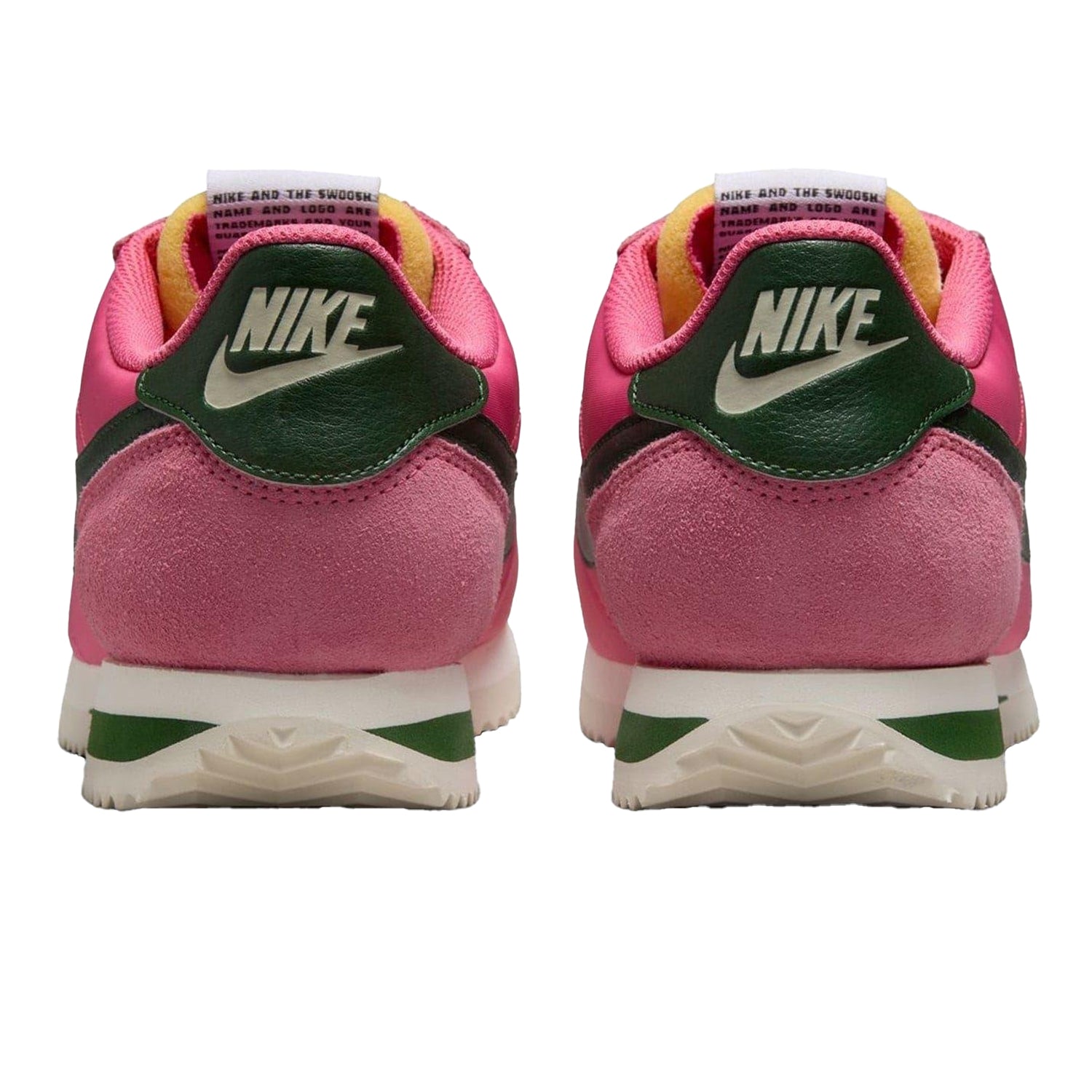 Pink-Green - Back - Nike Womens-Ladies Cortez Suede Trainers