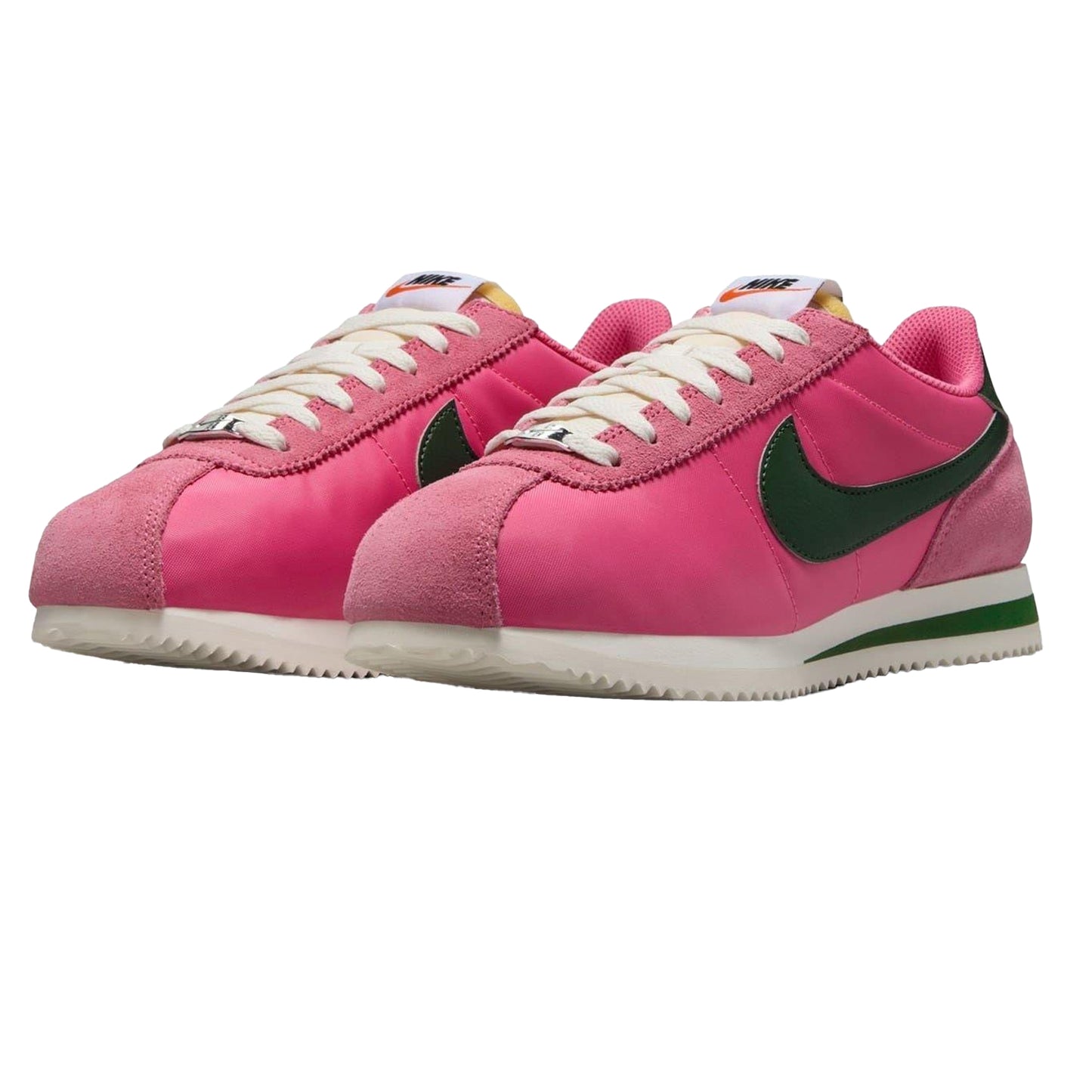 Pink-Green - Lifestyle - Nike Womens-Ladies Cortez Suede Trainers