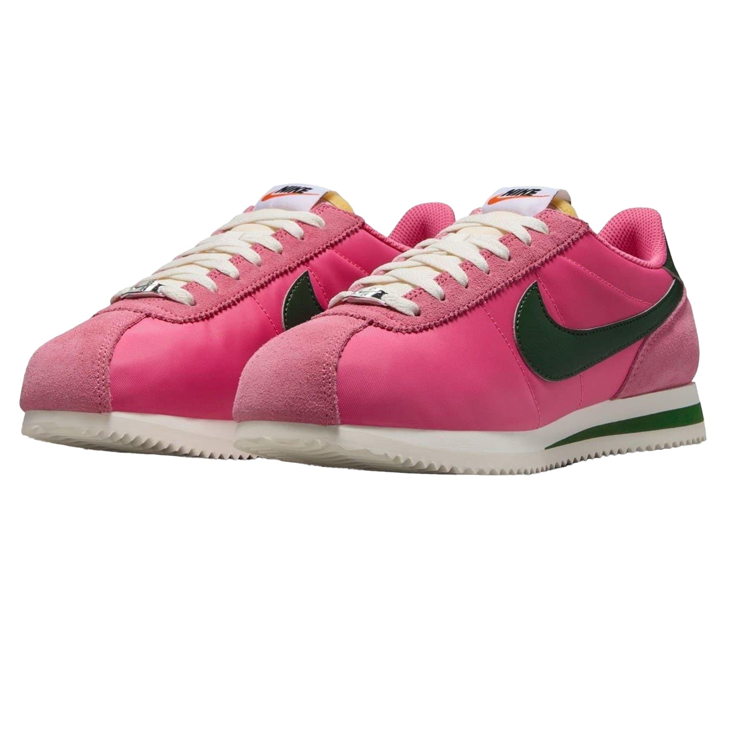 Pink-Green - Lifestyle - Nike Womens-Ladies Cortez Suede Trainers