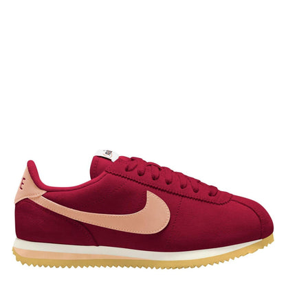 Team Red-Pink - Front - Nike Womens-Ladies Cortez Suede Trainers