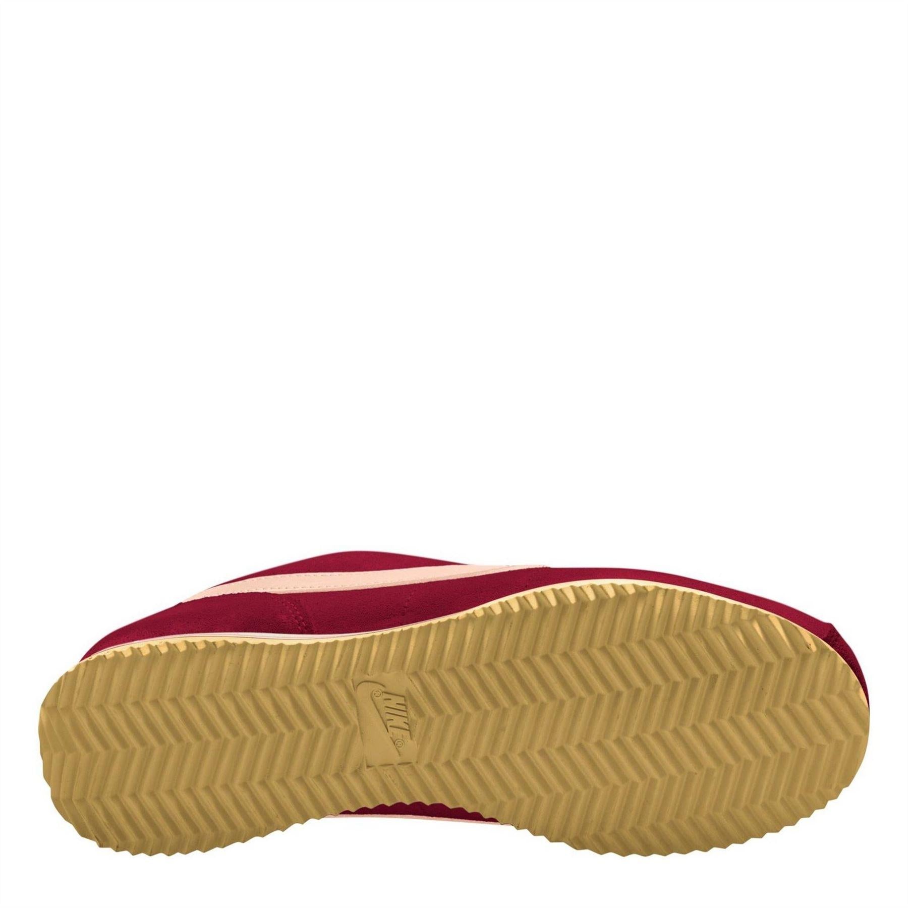 Team Red-Pink - Side - Nike Womens-Ladies Cortez Suede Trainers