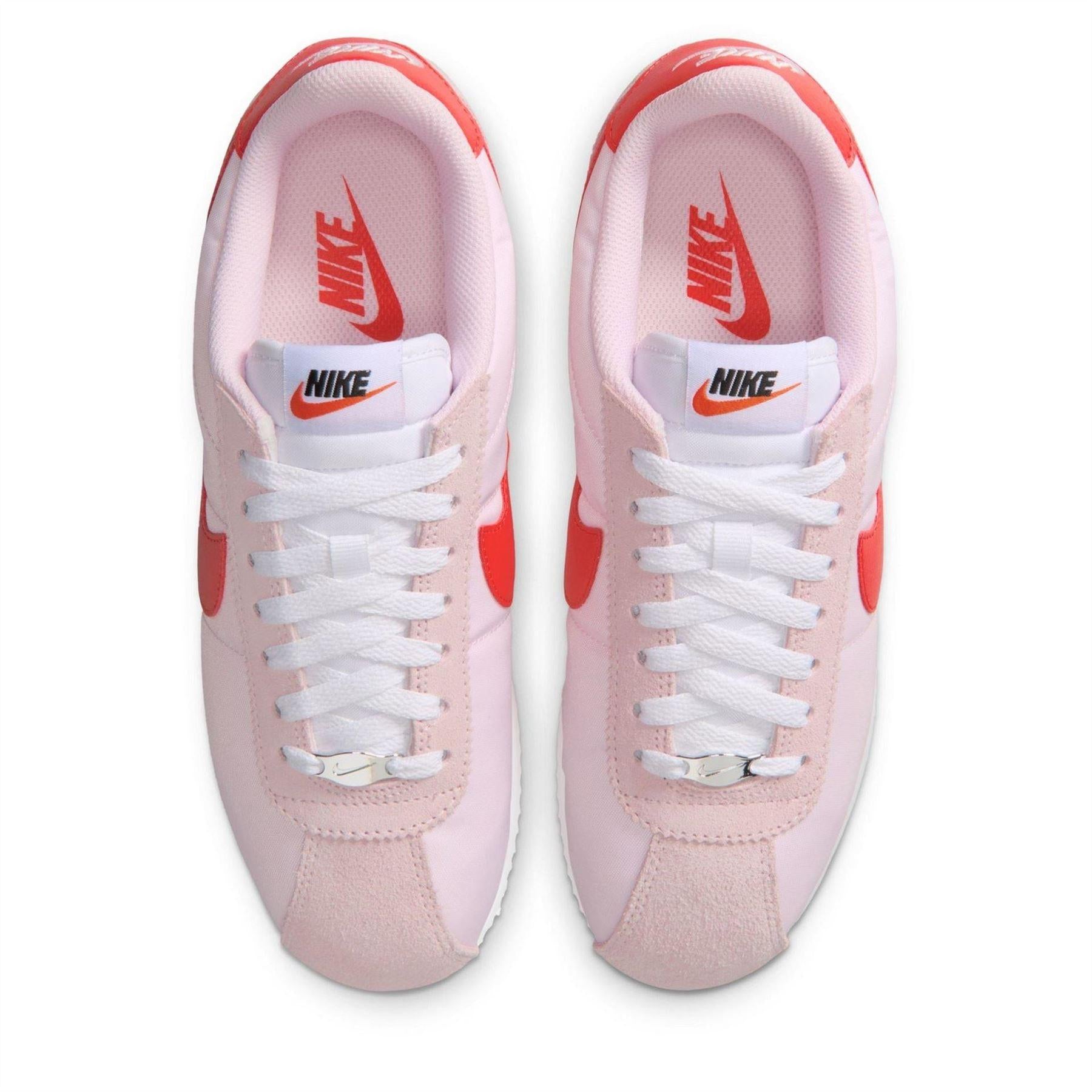 Pink Foam - Pack Shot - Nike Womens-Ladies Cortez Suede Trainers