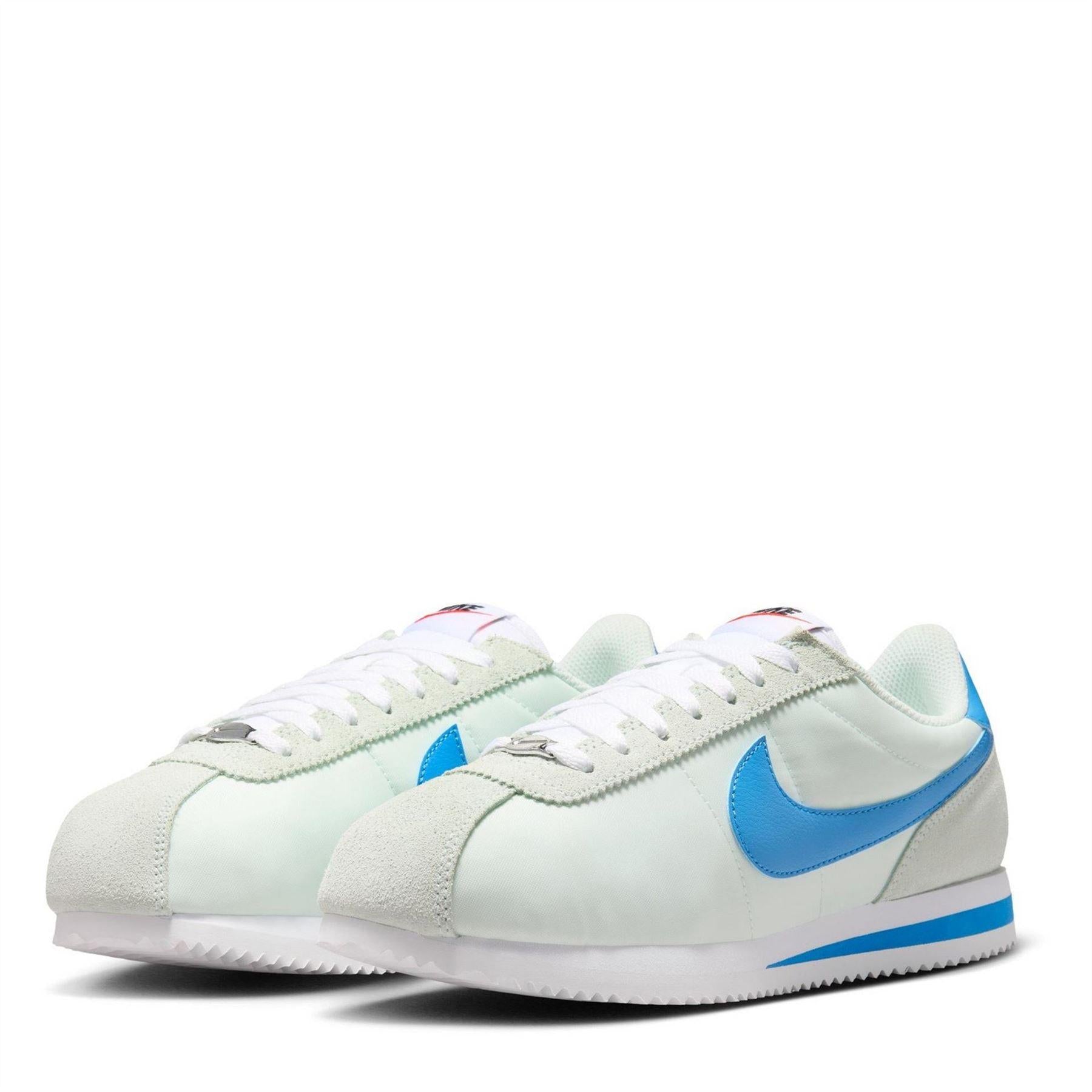 Barley Green - Back - Nike Womens-Ladies Cortez Suede Trainers