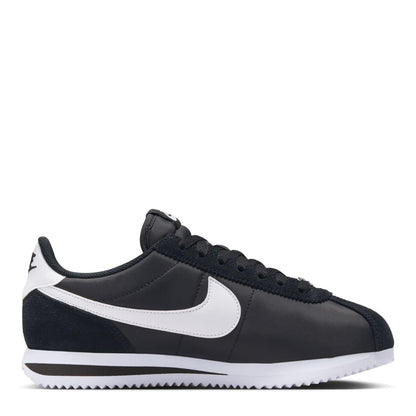 Black-White - Front - Nike Womens-Ladies Cortez Suede Trainers