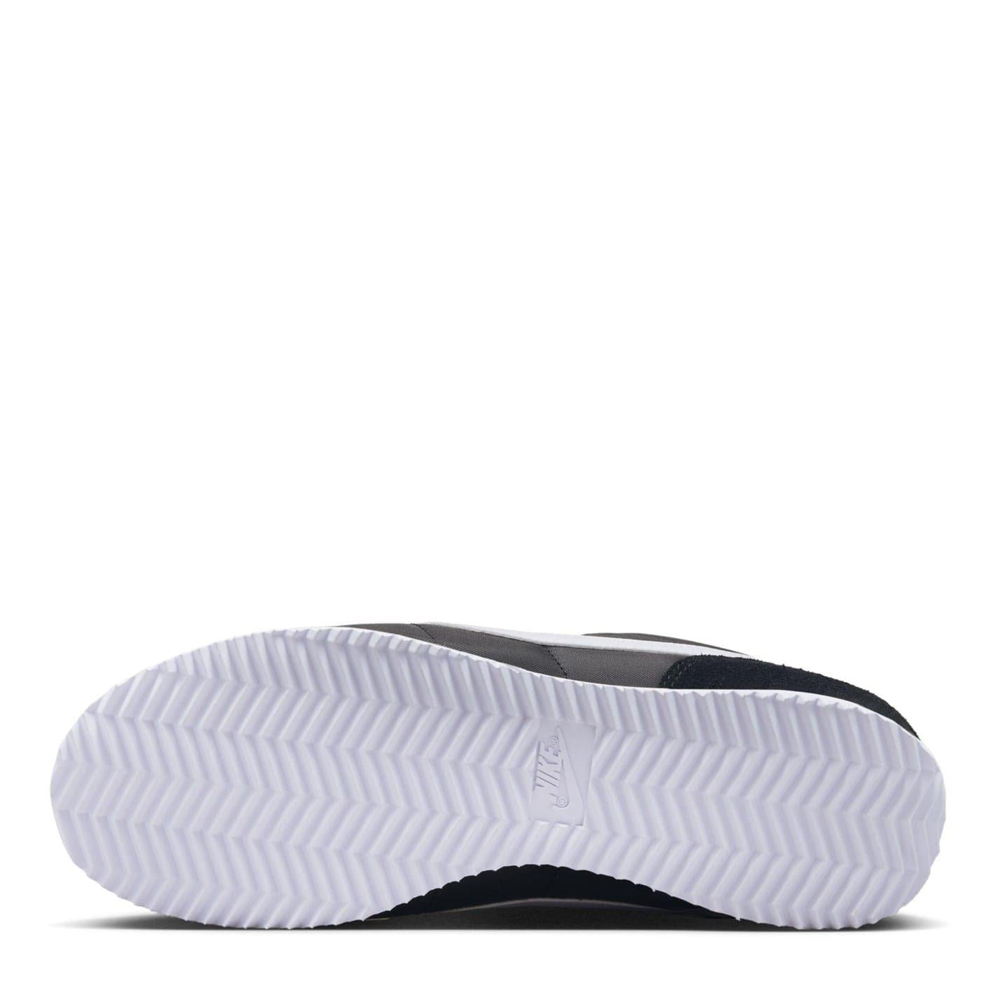 Black-White - Side - Nike Womens-Ladies Cortez Suede Trainers