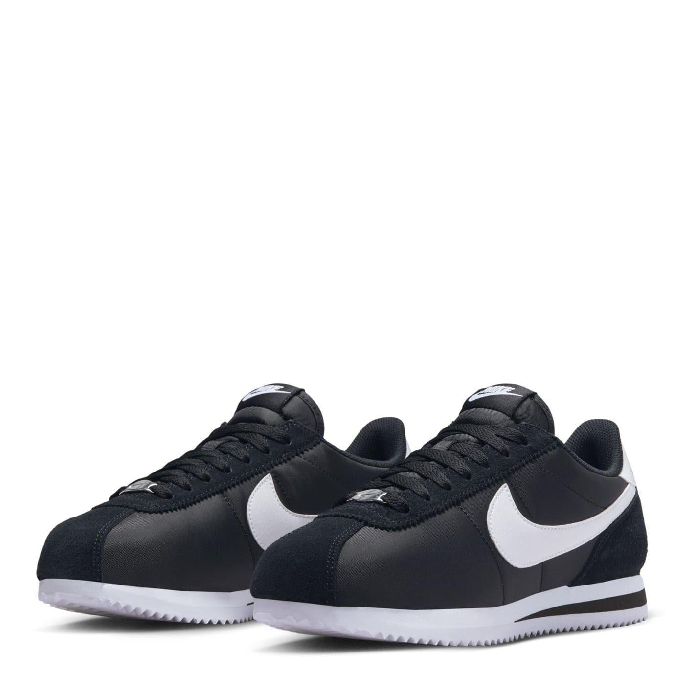 Black-White - Lifestyle - Nike Womens-Ladies Cortez Suede Trainers