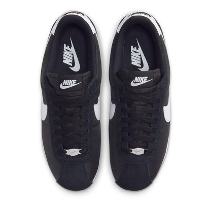 Black-White - Pack Shot - Nike Womens-Ladies Cortez Suede Trainers