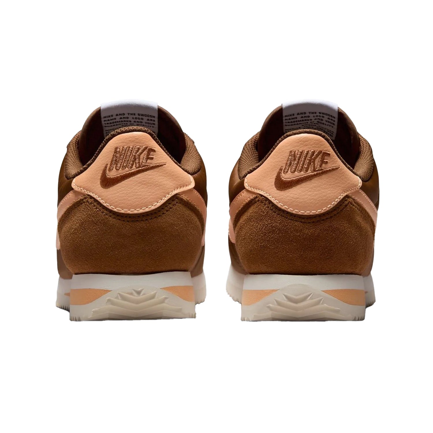 Brown-Orange - Back - Nike Womens-Ladies Cortez Suede Trainers