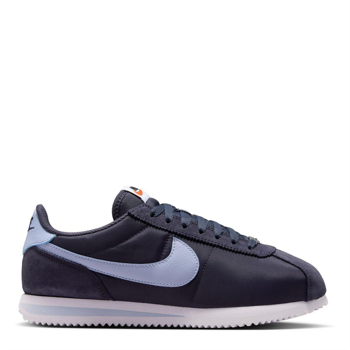 Navy-White - Front - Nike Womens-Ladies Cortez Suede Trainers