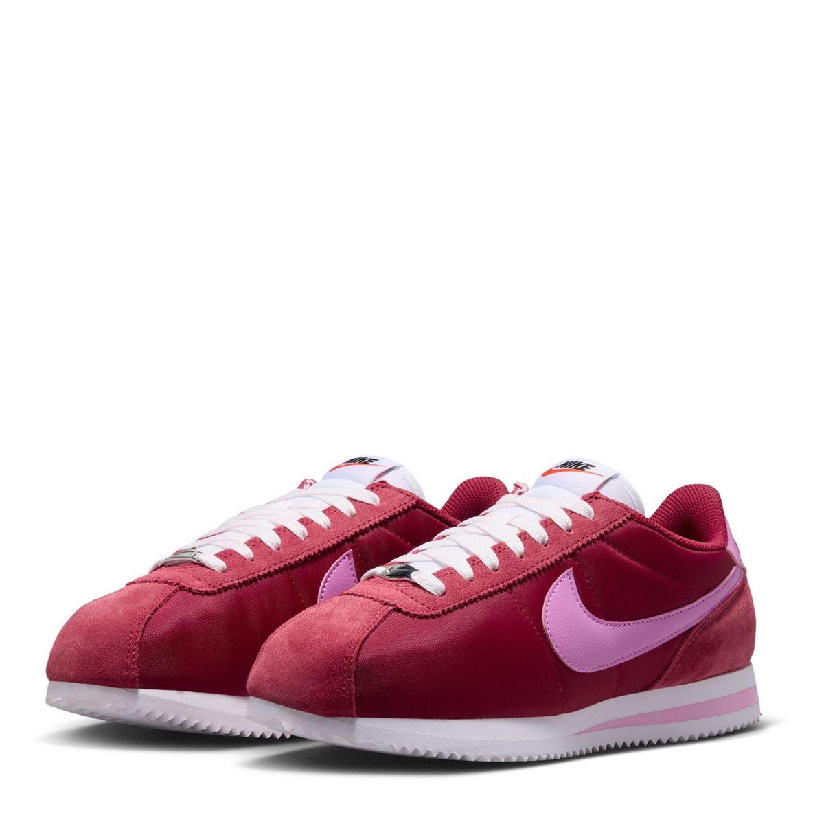 Red-Pink - Side - Nike Womens-Ladies Cortez Suede Trainers