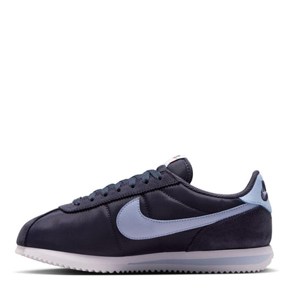 Navy-White - Close up - Nike Womens-Ladies Cortez Suede Trainers