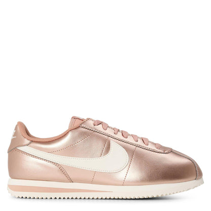 Metallic Rose Gold - Front - Nike Womens-Ladies Cortez Suede Trainers