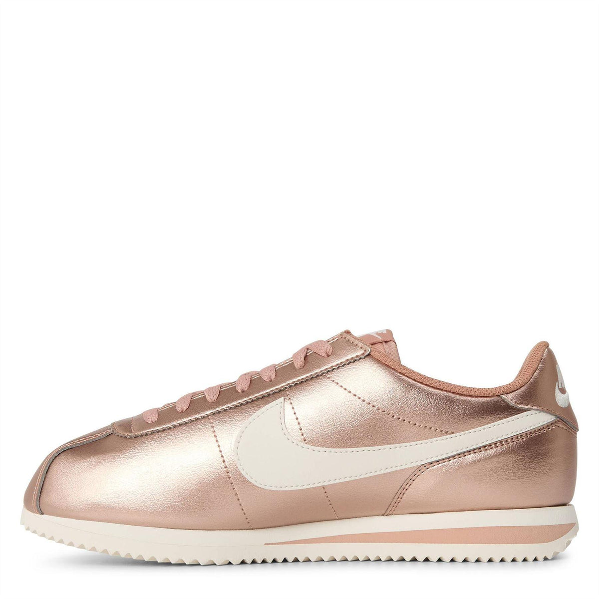 Metallic Rose Gold - Back - Nike Womens-Ladies Cortez Suede Trainers