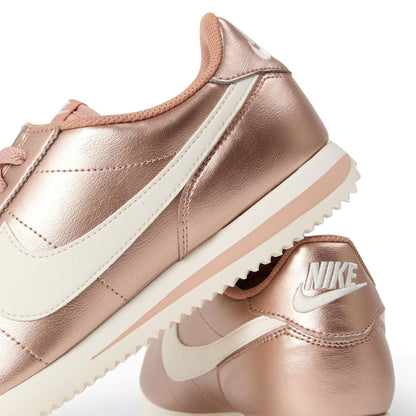 Metallic Rose Gold - Side - Nike Womens-Ladies Cortez Suede Trainers